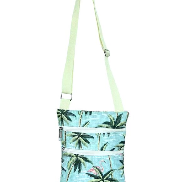 Flamingo Palm Tree Cross Body Bag - Picture 2 of 2